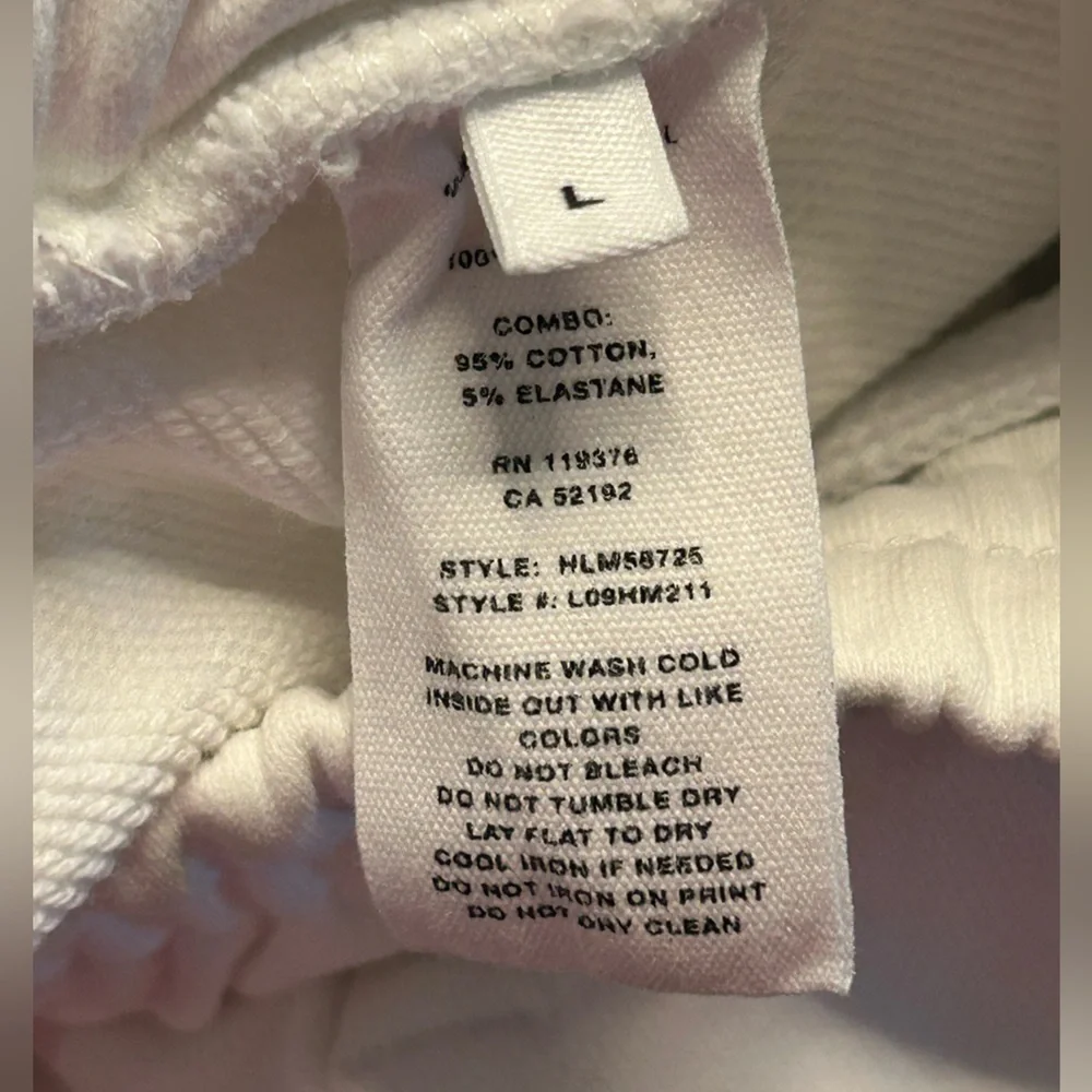 Men’s Helmut Lang MILANO PARIS NEW YORK white heavyweight luxe logo joggers LG